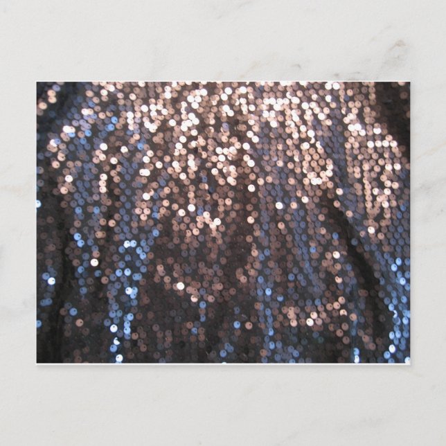 Silber und blaue Glitzern Postkarte (Vorderseite)