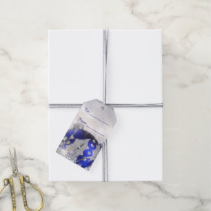 Silber und blauer frohe Weihnacht-Geschenk-Umbau Geschenkanhänger