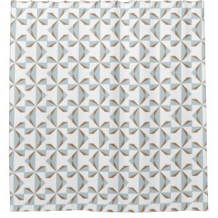 Silber und Braun Pinwheel Duschvorhang