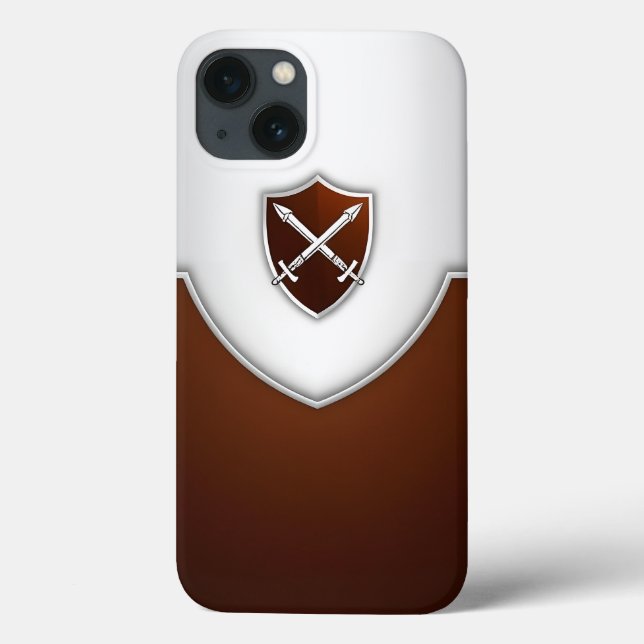 Silber und Brauner Schild mit durchkreuzten Schwer Case-Mate iPhone Hülle (Rückseite)
