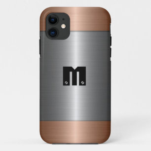 Silber und Bronze-Edelstahlmetall iPhone 11 Hülle