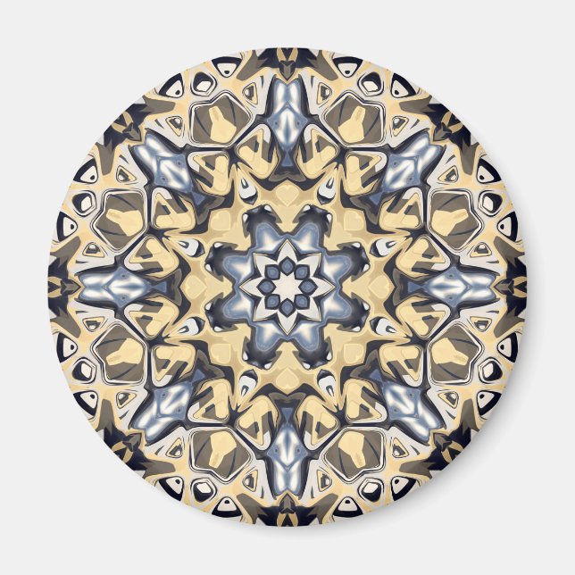 Silber und Gold Abstrakt Magnet (Vorne)