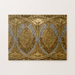 Silber- und Gold-Art-Deco-Muster