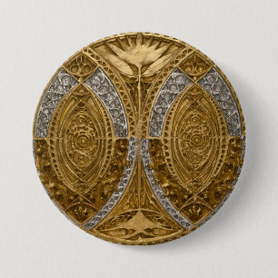 Silber- und Gold-Art-Deco-Muster Button