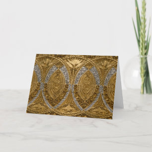 Silber- und Gold-Art-Deco-Muster Dankeskarte
