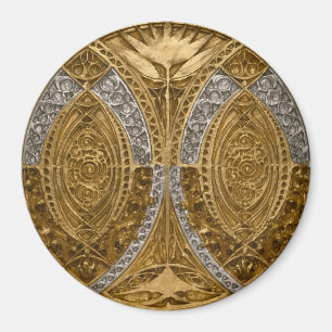 Silber- und Gold-Art-Deco-Muster Magnet