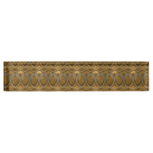 Silber- und Gold-Art-Deco-Muster Namensplakette