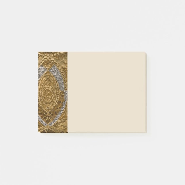 Silber- und Gold-Art-Deco-Muster Post-it Klebezettel (Vorderseite)