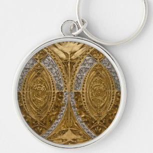 Silber- und Gold-Art-Deco-Muster Schlüsselanhänger