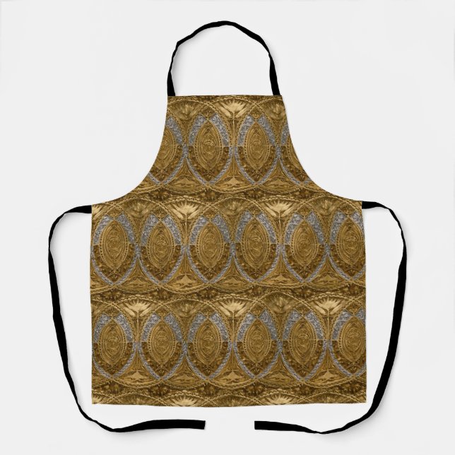 Silber- und Gold-Art-Deco-Muster Schürze (Vorderseite)
