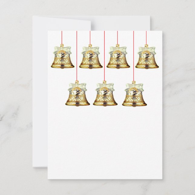 Silber und Gold Bells Weihnachtskarte Mitteilungskarte (Rückseite)