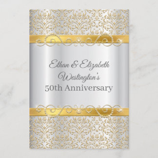 Silber und Gold Diamond 50 Jahre alt Einladung