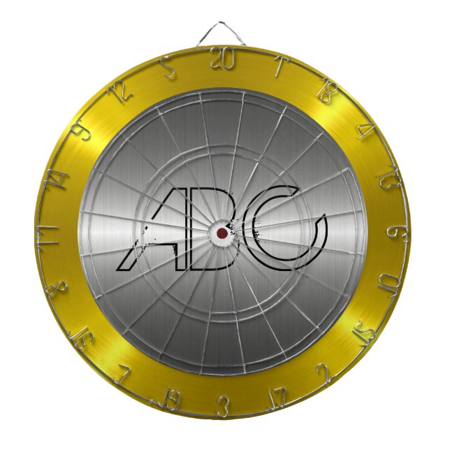 Silber und Gold Edelstahl Dartscheibe (vorne)