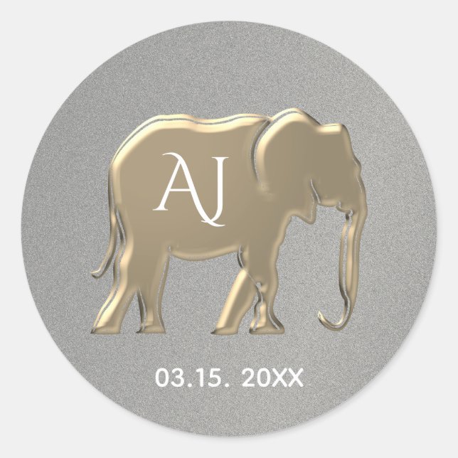 Silber- und Gold-Gastgeschenk Hochzeit Runder Aufkleber (Vorderseite)