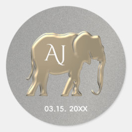 Silber- und Gold-Gastgeschenk Hochzeit Runder Aufkleber