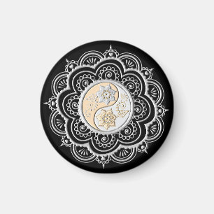 Silber- und Gold-Mandala Magnet