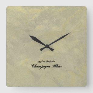 Silber- und Gold-Metallputz Quadratische Wanduhr