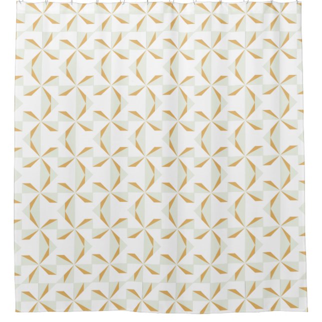 Silber und Gold Pinwheel Duschvorhang (Vorderseite)
