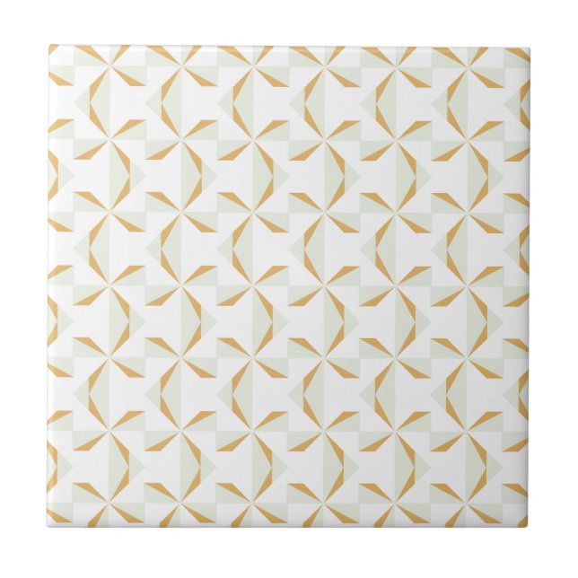 Silber und Gold Pinwheels Fliese (Vorderseite)