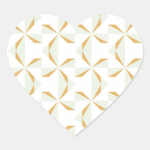 Silber und Gold Pinwheels Herz-Aufkleber