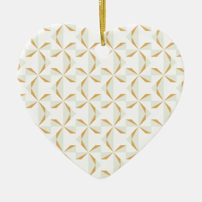 Silber und Gold Pinwheels Keramikornament (Vorne)