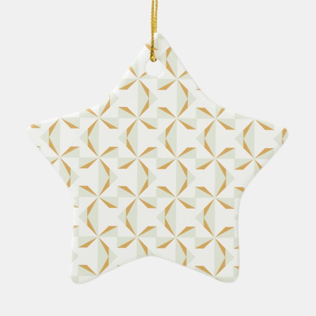 Silber und Gold Pinwheels Keramikornament (Vorne)