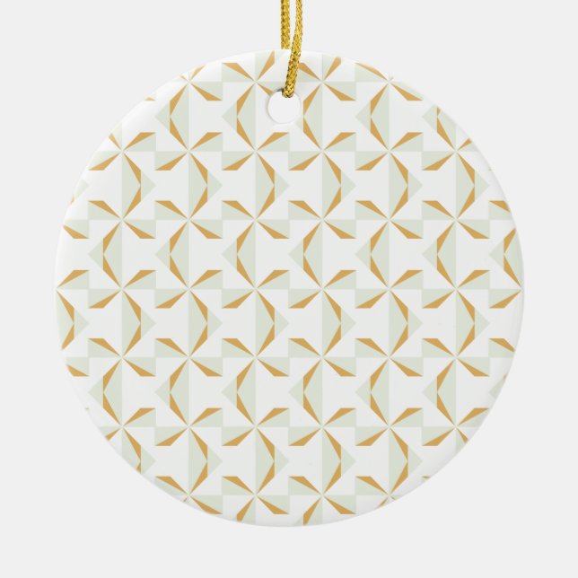 Silber und Gold Pinwheels Keramikornament (Vorne)