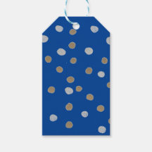 Silber und Gold Polka Punkte auf blau