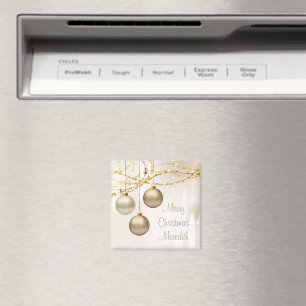 Silber und Gold Verzierte Weihnachtsbälle Magnet