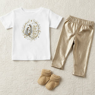 Silber- und Gold-Weihnachtskrippe Baby T-shirt