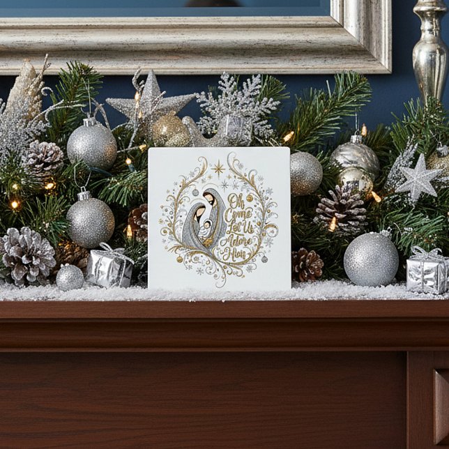 Silber- und Gold-Weihnachtskrippe Fotoplatte (Von Creator hochgeladen)