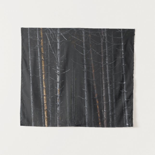 Silber- und Goldbaumstämme Wandteppich (Vorderseite (Horizontal))