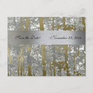 Silber- und Goldmetalle Save the Date Ankündigungspostkarte