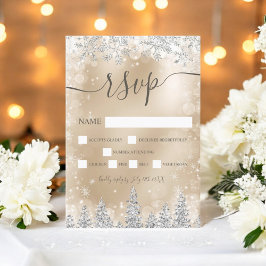 Silber- und Goldschneekiefer Weihnachten uAwg RSVP Karte