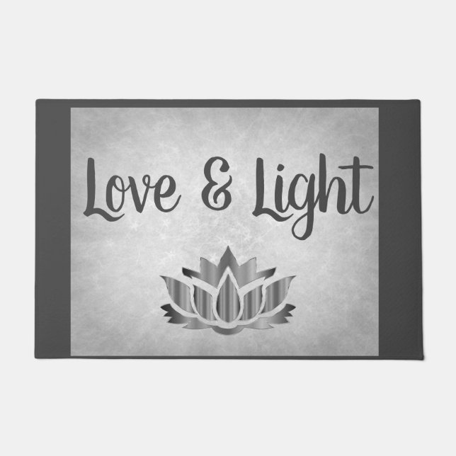 Silber und Grau Liebe & Light Fußmatte (Vorderseite)