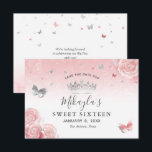 Silber und leicht Rosa Rosen Elegant Save The Date<br><div class="desc">Suchen Sie Save the Date elegante Ideen, die Sie für ein Party in Silber und Hellrosa anpassen können? Sie können Ihre eigene hübsche Cinderella Princess-Fachzeitschrift mit dieser DIY-Vorlage Save the Date Einladungen erstellen. Die botanische Aquarellkunst von Raphaela Wilson präsentiert Vintage Rose mit Blütenpracht in Imitaten aus metallischem Silber, einer hübschen...</div>