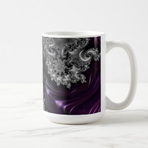 Silber und Lila Fraktal Vortex Kaffeetasse