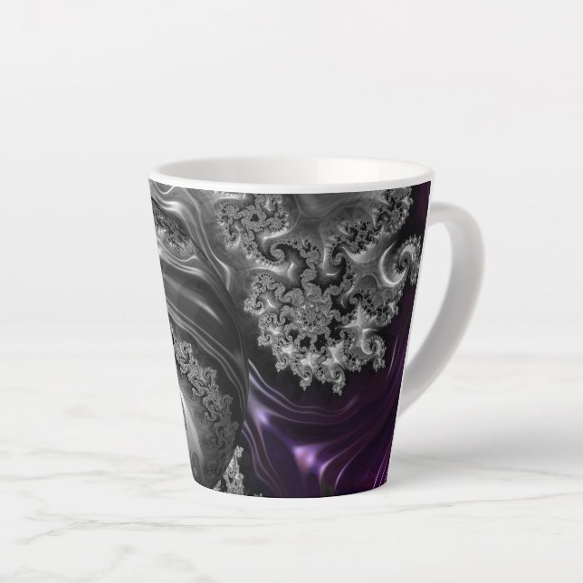 Silber und Lila Fraktal Vortex Milchtasse (Rechte Ecke)