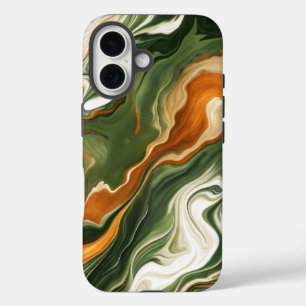 Silber und Lila Swirl iPhone 16 Hülle