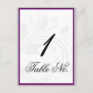 Silber und Lila Tischnummer des Blumenkohls