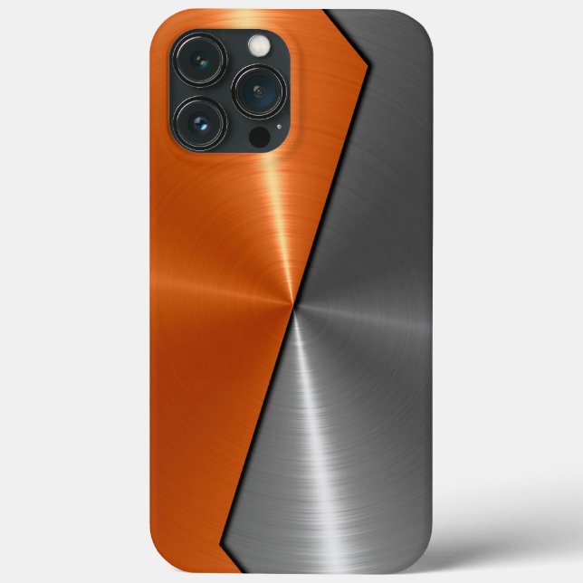 Silber und Orange Edelstahl Case-Mate iPhone Hülle (Rückseite)