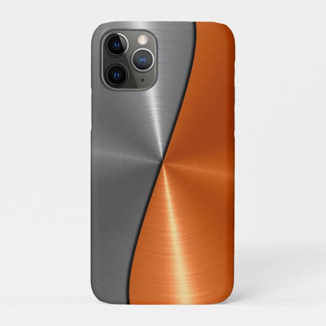 Silber und Orange Edelstahl Case-Mate iPhone Hülle (Rückseite)