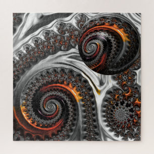 Silber und Orange Mandelbrot mit Sphere