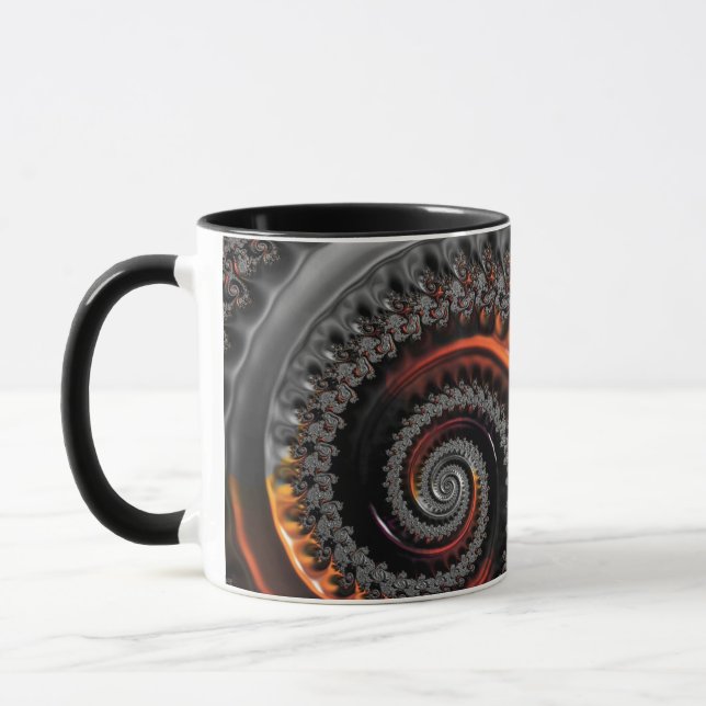 Silber und Orange Mandelbrot mit Sphere Tasse (Links)