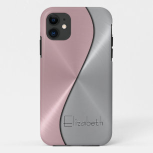 Silber und rosa Edelstahlmetalle Case-Mate iPhone Hülle