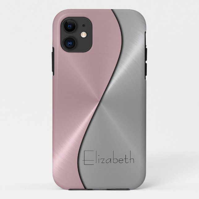 Silber und rosa Edelstahlmetalle Case-Mate iPhone Hülle (Rückseite)