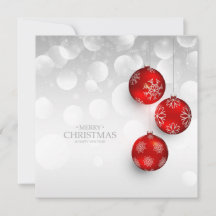 Silber und Rot frohe Weihnachten | Einladung