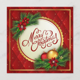 Silber und Rot Frohe Weihnachten| Einladung