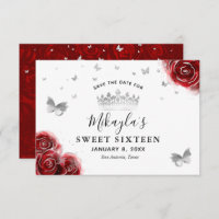 Silber und Rote Rosen Elegant