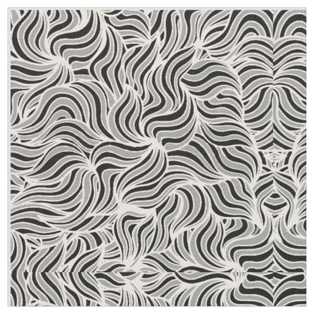 Silber- und Schwarz-Blätter Stoff (Nahaufnahme)